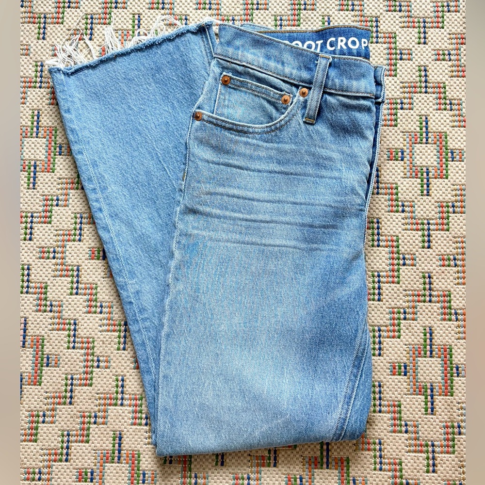 J. Crew Demi Boot Cut Raw Hem Jeans